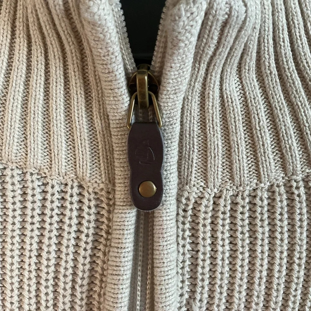 Newport Mens Full Zip Knit Cardigan Mock Neck Sweater Size Large - Picture 5 of 7